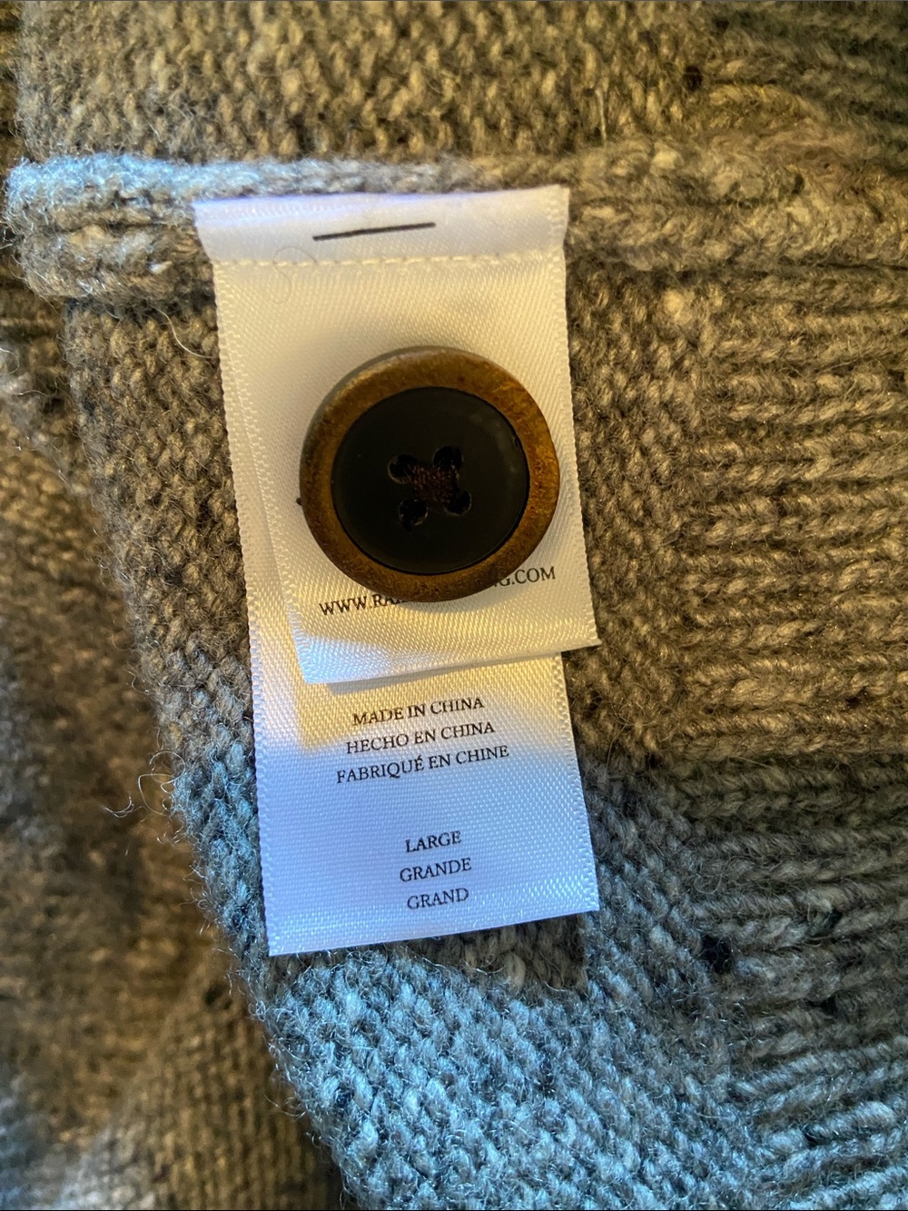 Rails Men's Harding Henley Melange Raglan Sweater Speckled Gray Size L - Picture 7 of 8